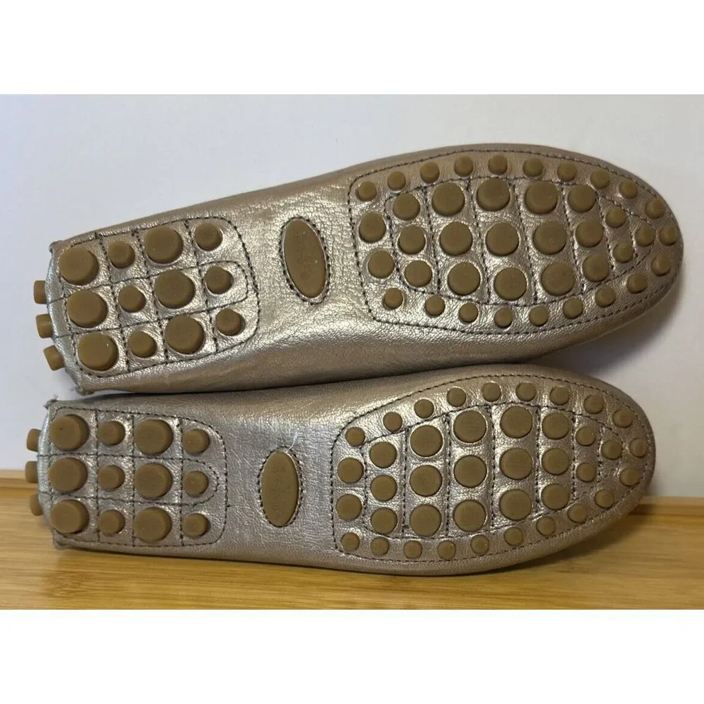 Coach Napoleon‎ Metallic Gold Jillian Leather Driving Loafers, Size 7B M